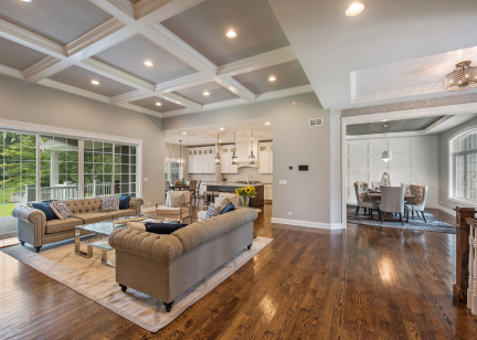 Dark Solid Wood Open Plan FLoor